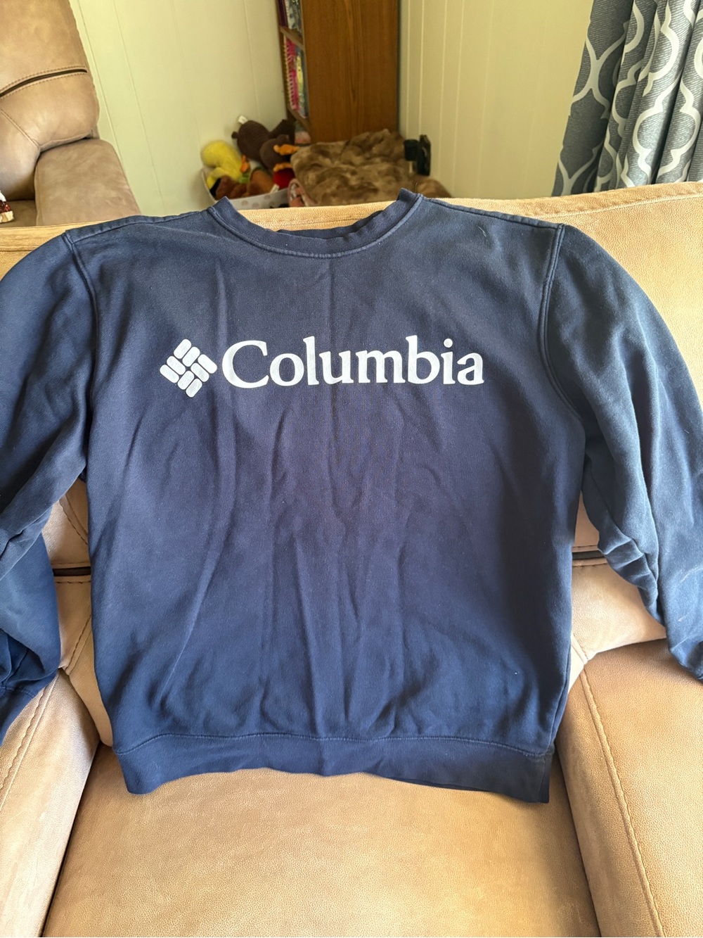 Columbia Navy Crewneck Sweatshirt with White Logo